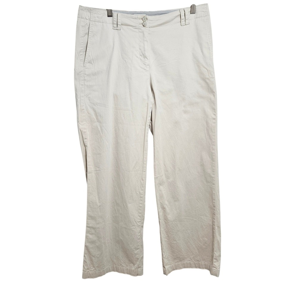 J. Jill Live-in Chino Pants Relaxed Leg Minimalist Cotton Stretch Trousers M 10